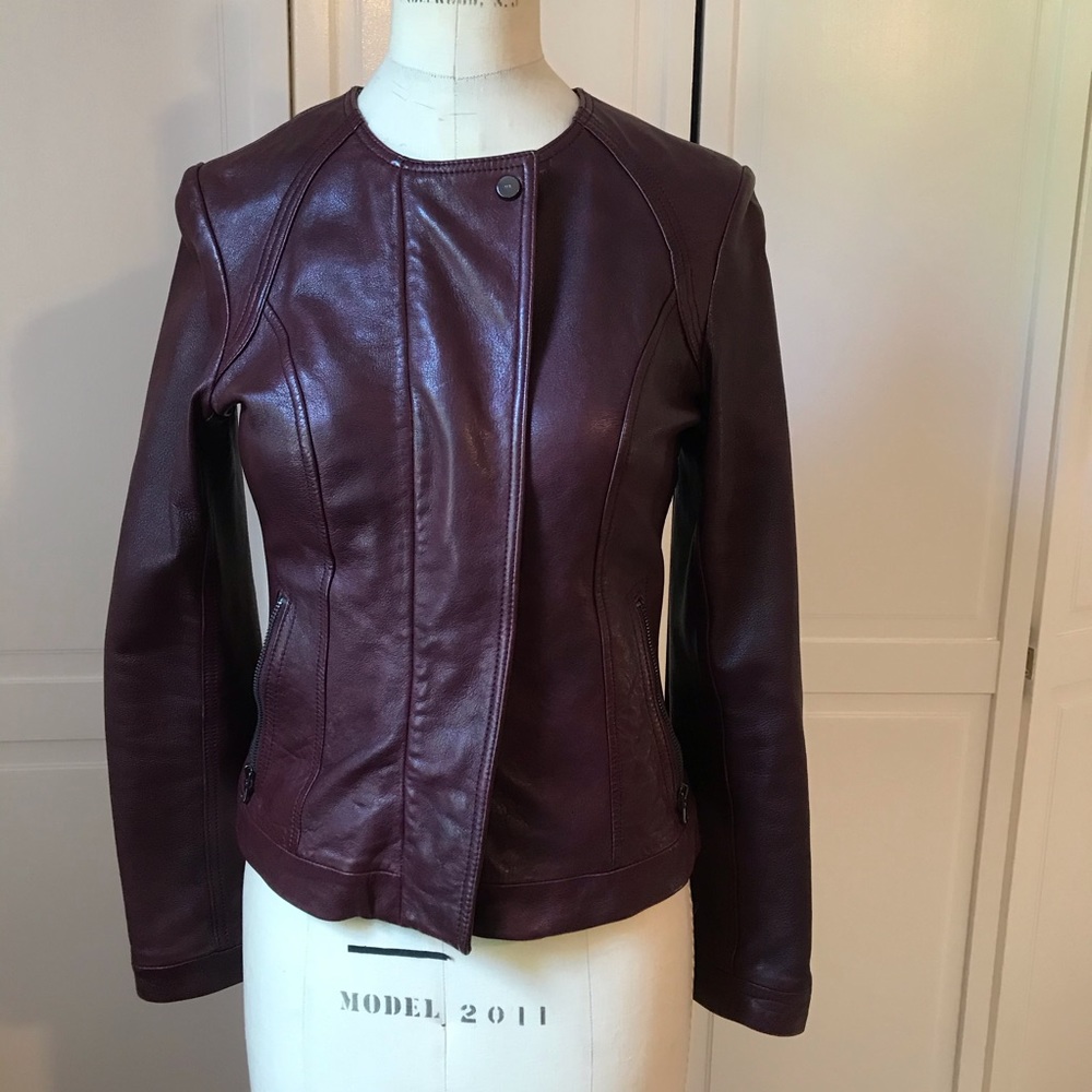 Wilson Leather Jacket Burgundy XS